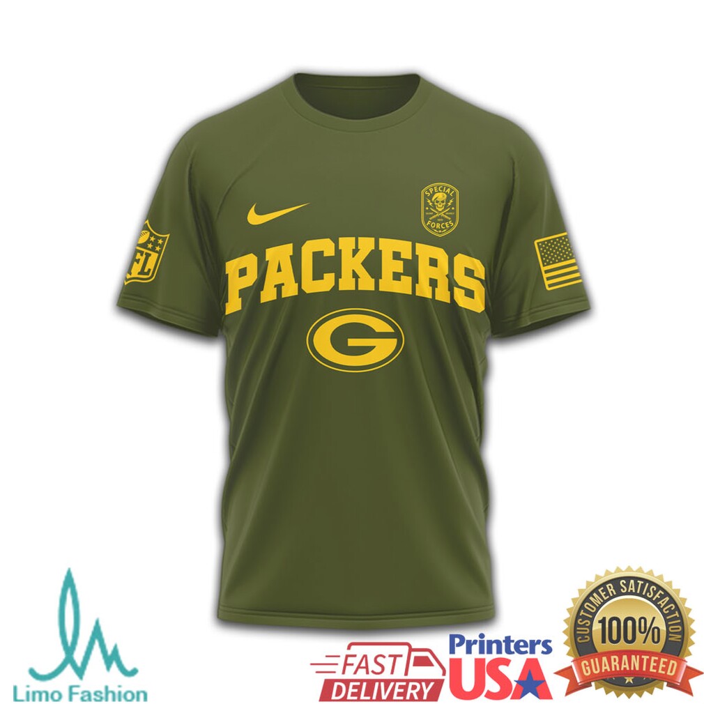 Green Bay Packers Green Berets Special Forces Military Olive T Shirt - Limotees LLC
