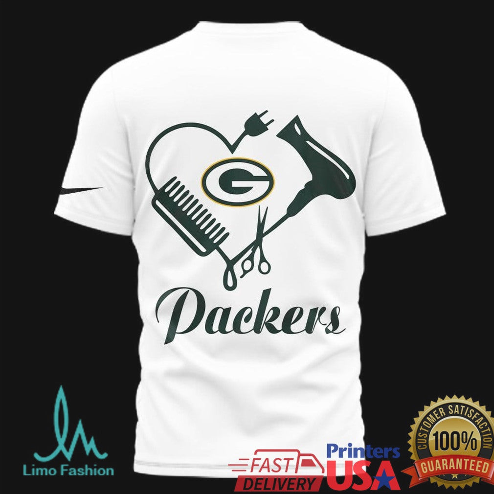 Green Bay Packers Hairstylist Love Hair Salon Equipment White T Shirt - Limotees LLC