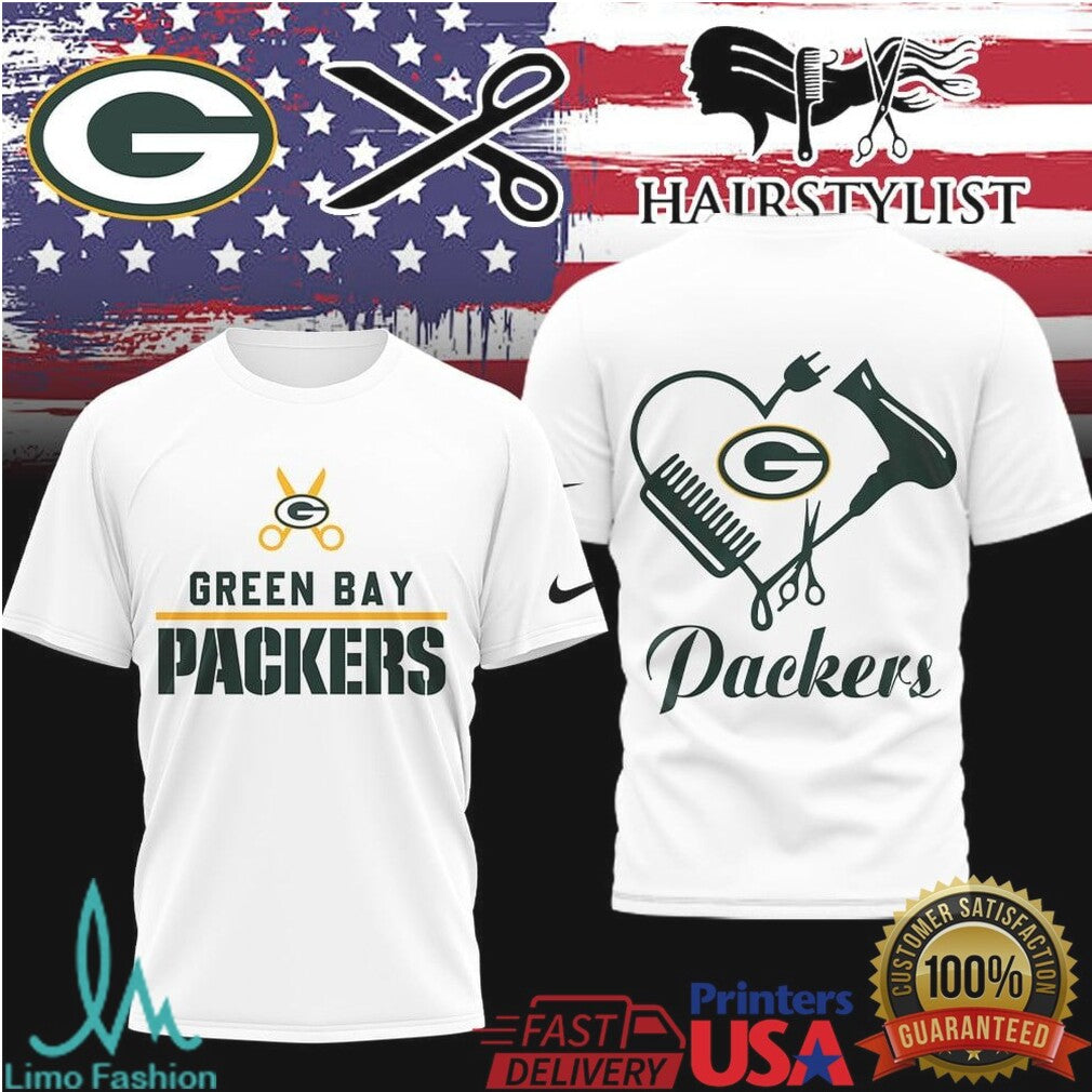 Green Bay Packers Hairstylist Love Hair Salon Equipment White T Shirt - Limotees LLC