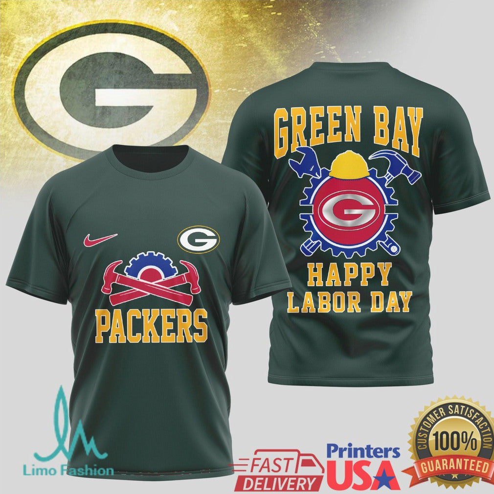 Green Bay Packers Happy Labor Day T Shirt Wisconsin Football Blue Collar Pride