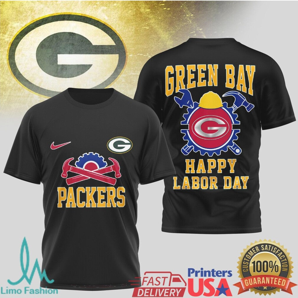 Green Bay Packers Happy Labor Day T Shirt Wisconsin Football Blue Collar Pride