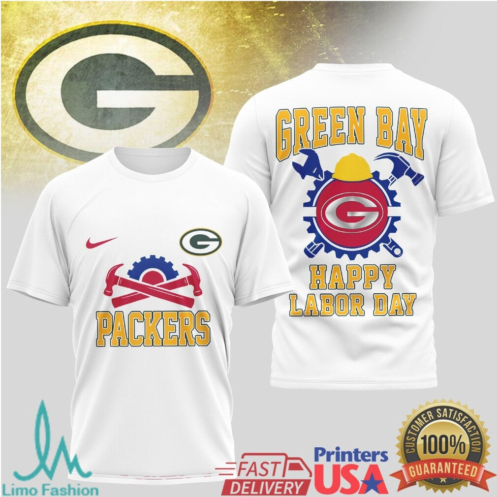Green Bay Packers Happy Labor Day T Shirt Wisconsin Football Blue Collar Pride