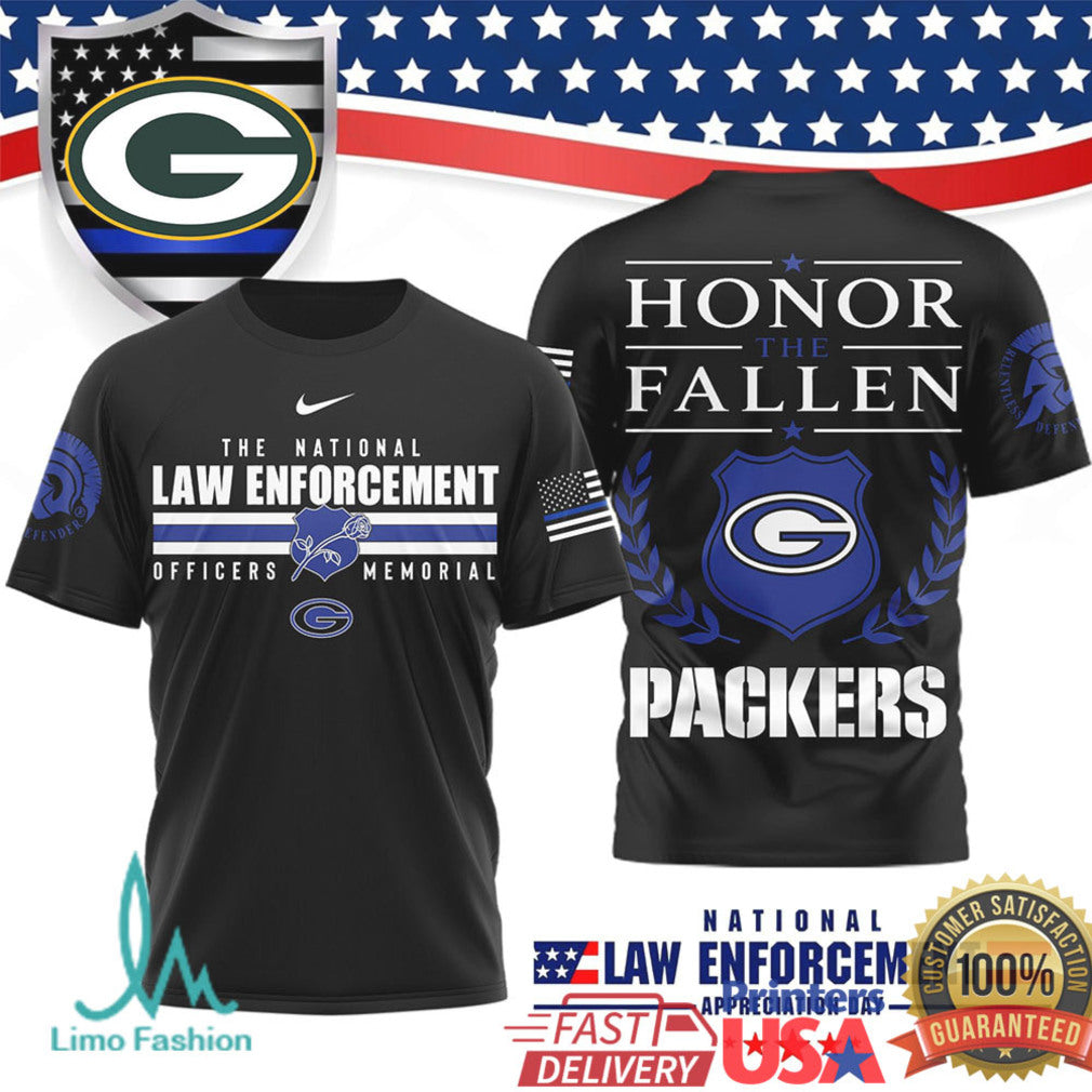 Green Bay Packers Honor the Fallen Law Enforcement Appreciation T Shirt - Limotees LLC