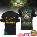 Green Bay Packers “I Bleed Yellow & Green” Heart Graphic T Shirt - Limotees LLC