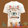 Green Bay Packers International Cat Day 3D All Over Print Apparel - Limotees LLC