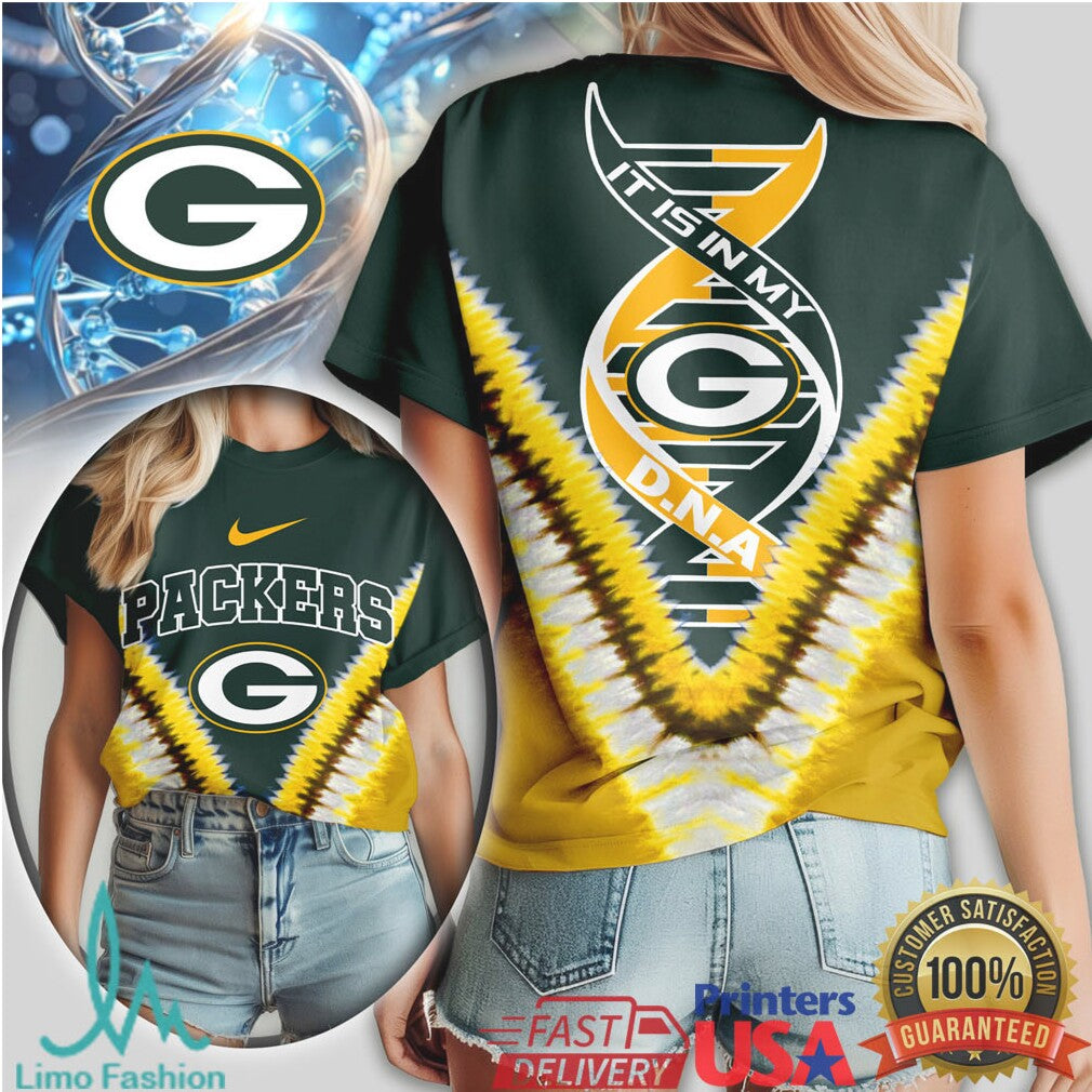 Green Bay Packers “It Is In My DNA” Double Sided Graphic T Shirt - Limotees LLC