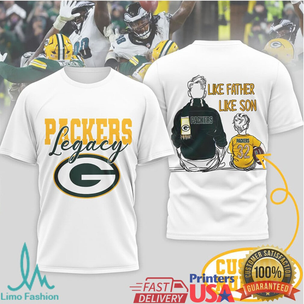 Green Bay Packers Legacy T Shirt Custom Number Family Football T Shirt