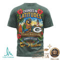 Green Bay Packers Margaritaville Tropical Parrot Summer T Shirt - Limotees LLC