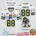 Green Bay Packers Mario 88 Custom Name Pixel Art NFL Football T Shirt - Limotees LLC