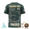 Green Bay Packers Monster Energy Fan Nutrition Facts T Shirt - Limotees LLC