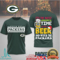 Green Bay Packers “Most Wonderful Time For A Beer” Christmas T Shirt - Limotees LLC