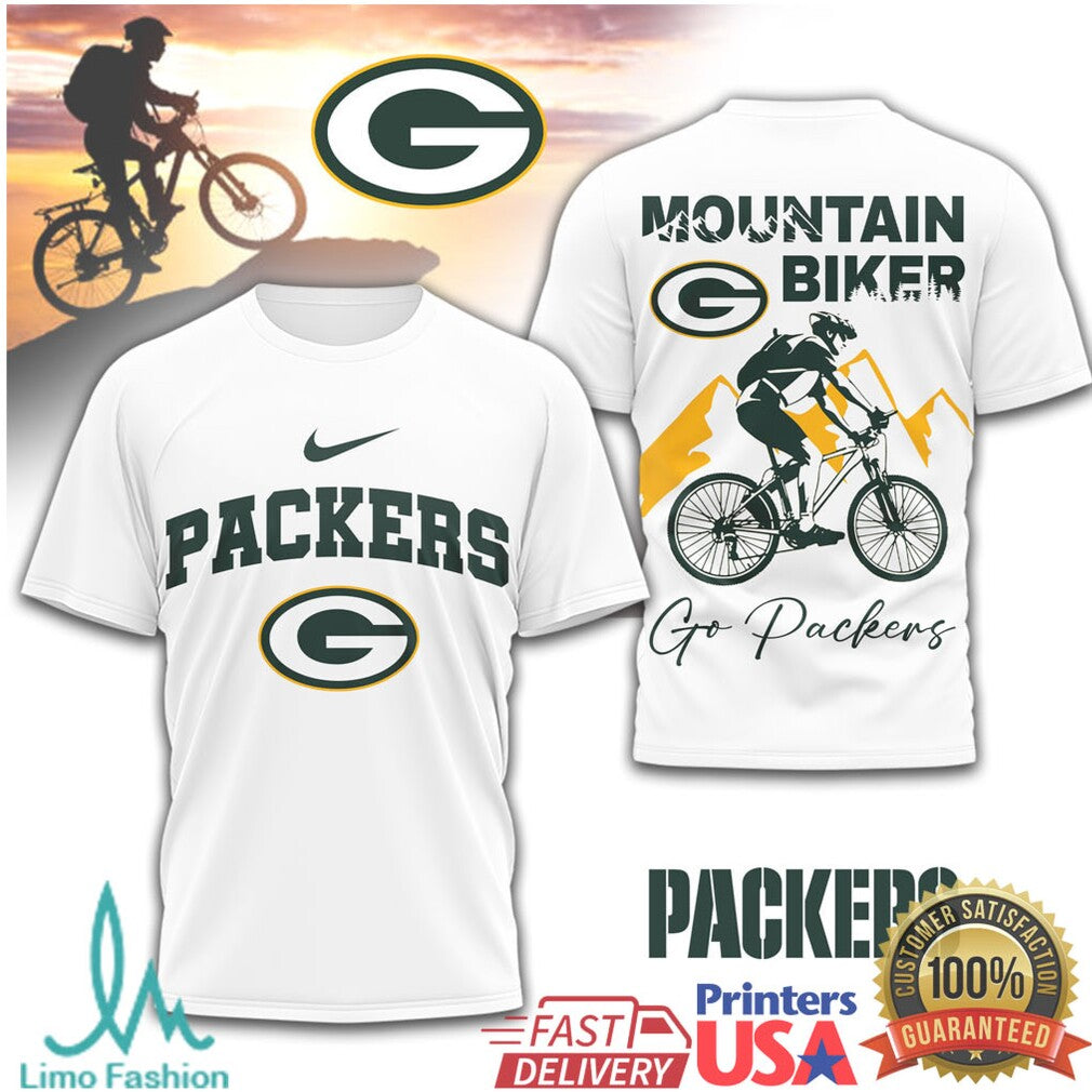Green Bay Packers Mountain Biker T Shirt Go Packers Outdoor Sports T shirt - Limotees LLC
