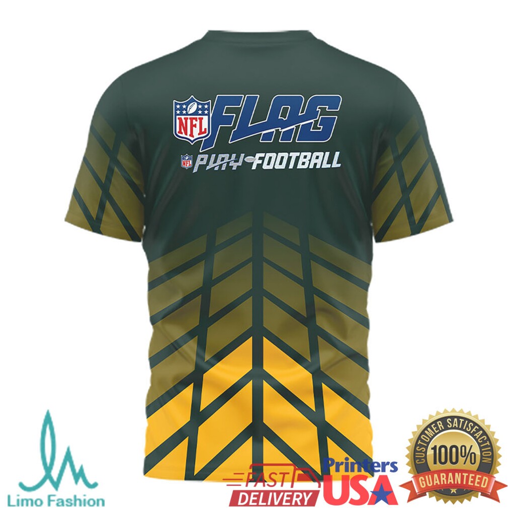 Green Bay Packers NFL FLAG Play Football Sublimated T Shirt - Limotees LLC