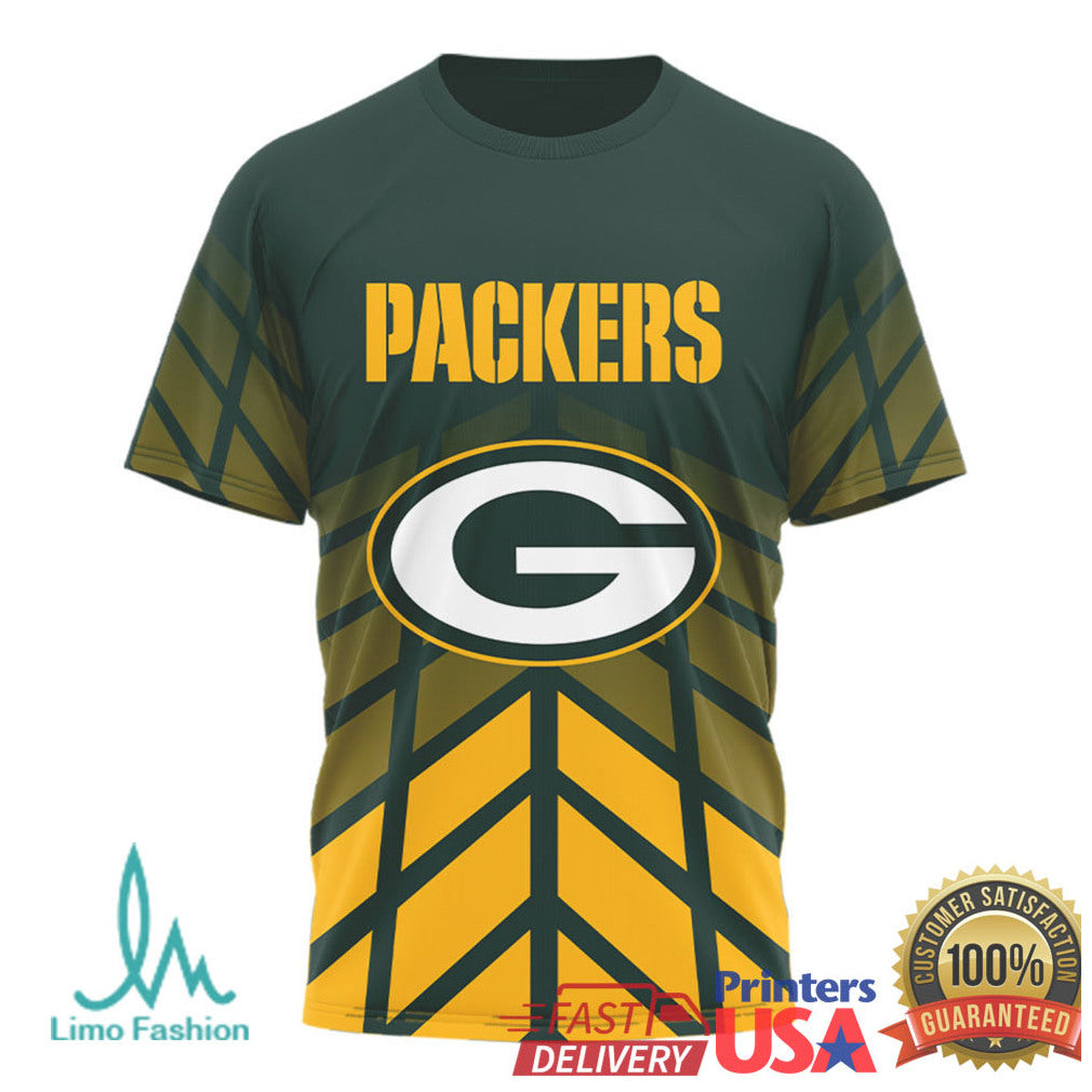 Green Bay Packers NFL FLAG Play Football Sublimated T Shirt - Limotees LLC