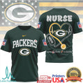 Green Bay Packers Nurse Heart Stethoscope NFL Fan Gift T Shirt - Limotees LLC