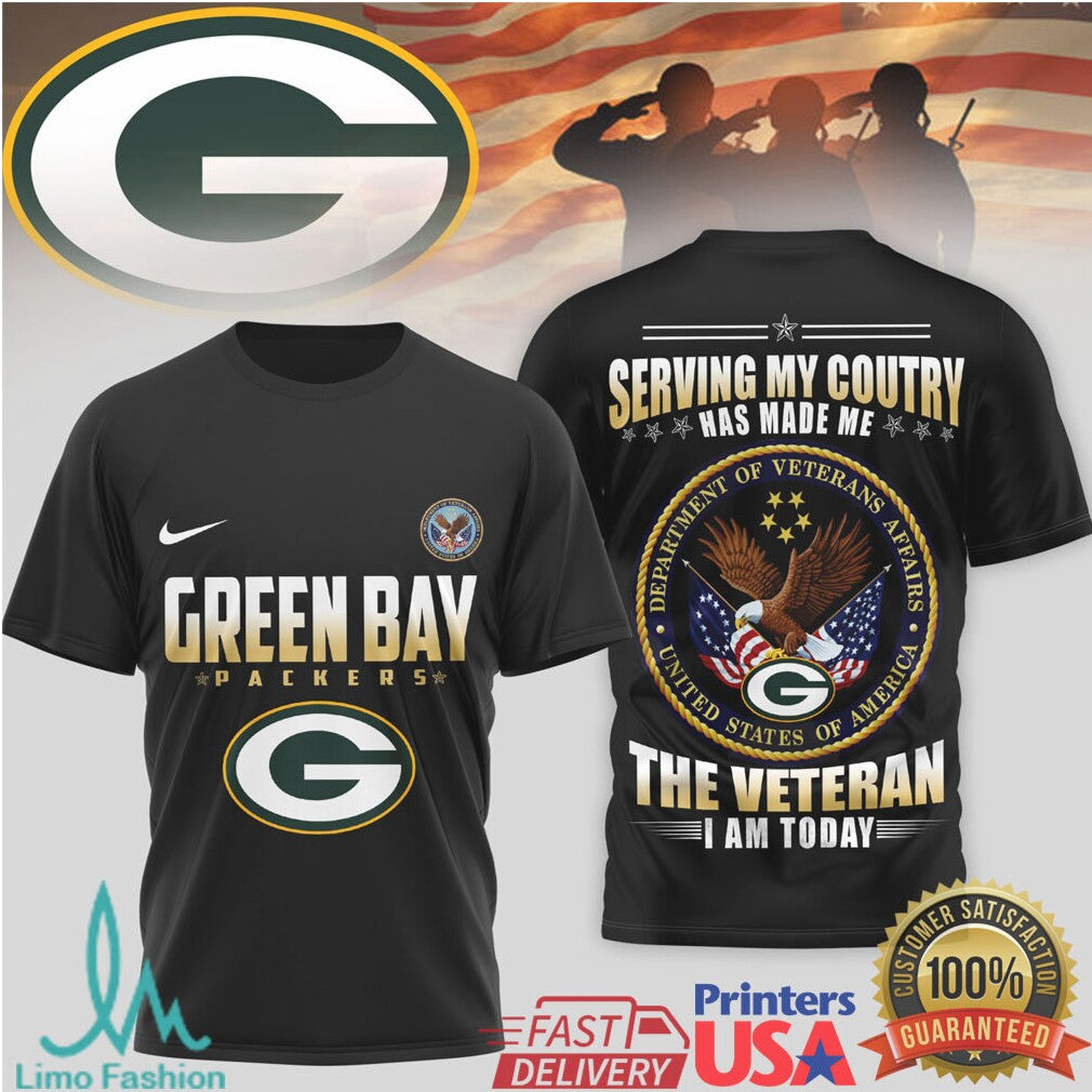 Green Bay Packers Official NFL Department Of Veterans Affairs 3D Shirt - Limotees LLC