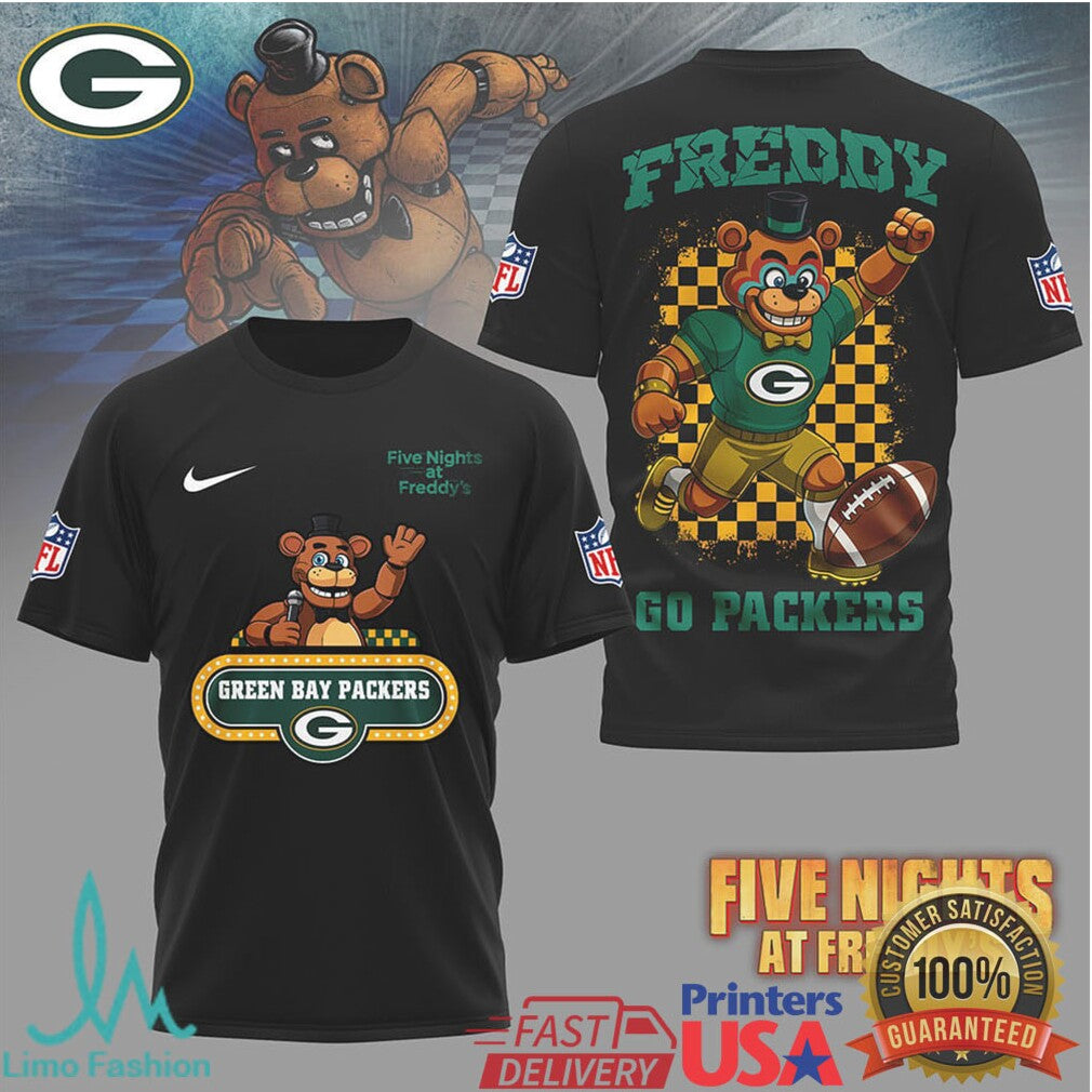 Green Bay Packers Official NFL Five Nights at Freddy's 3D Shirt - Limotees LLC