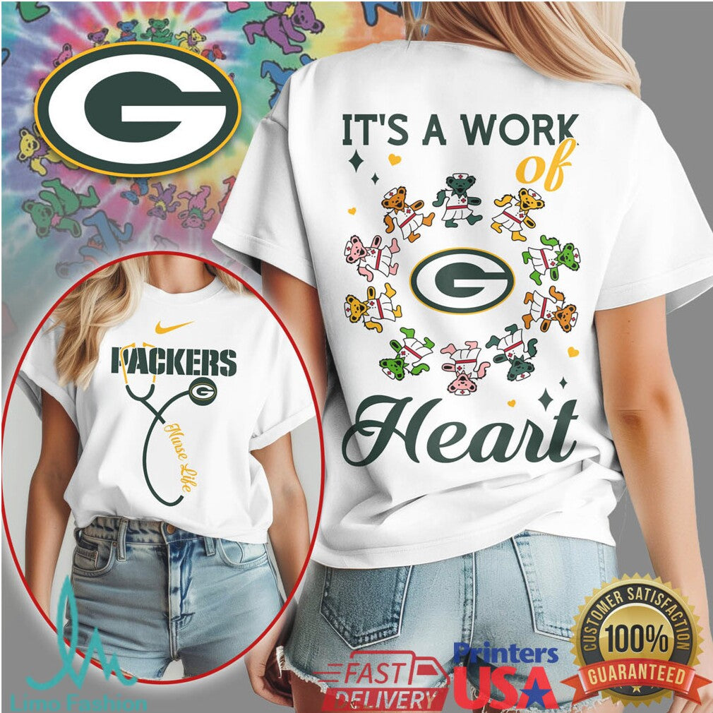 Green Bay Packers Official NFL Grateful Dead Nurse 3D Shirt - Limotees LLC