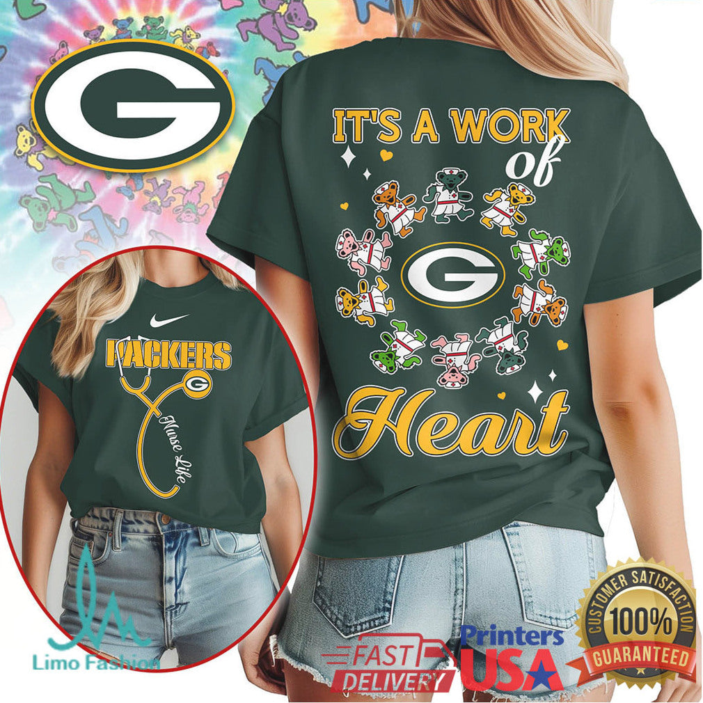 Green Bay Packers Official NFL Grateful Dead Nurse 3D Shirt - Limotees LLC