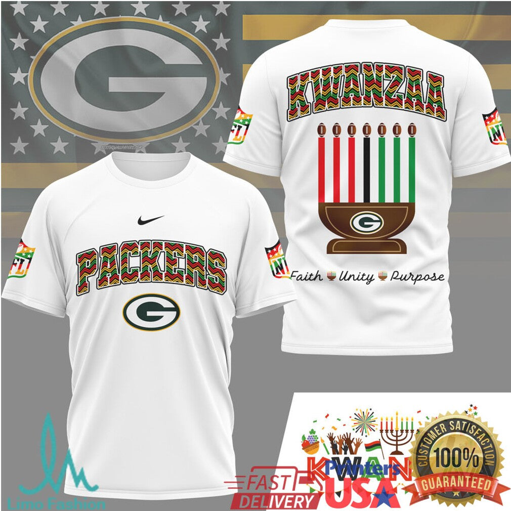 Green Bay Packers Official NFL Kwanzaa Pride 3D Shirt - Limotees LLC