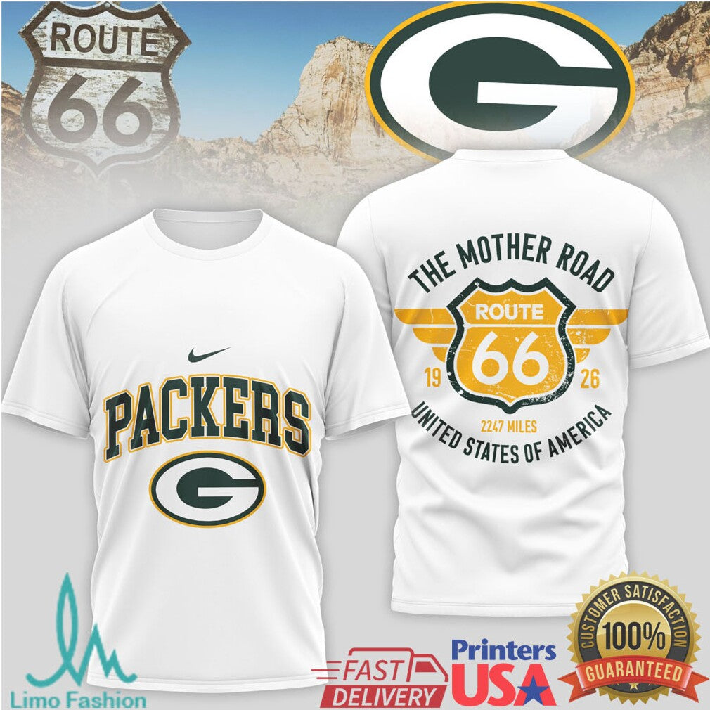 Green Bay Packers Official NFL Route 66 3D Shirt - Limotees LLC