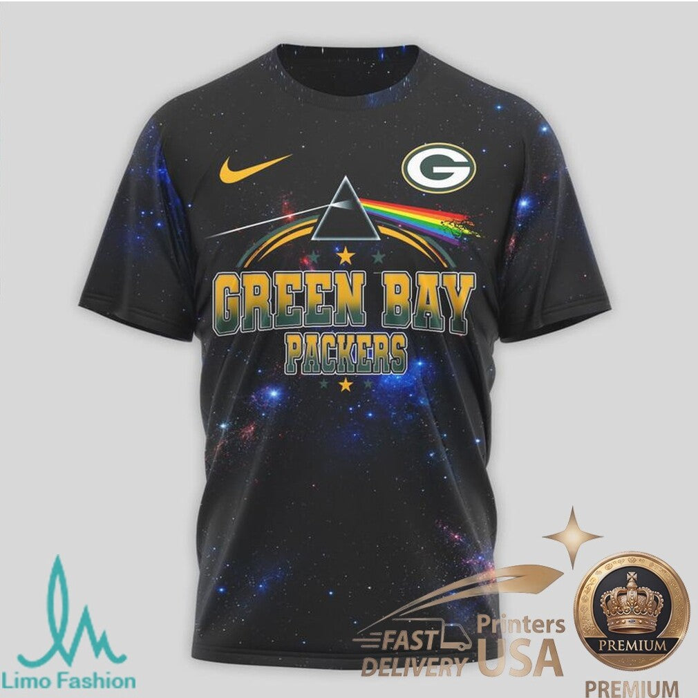 Green Bay Packers Pink Floyd Dark Side Galaxy Fan T Shirt - Limotees LLC