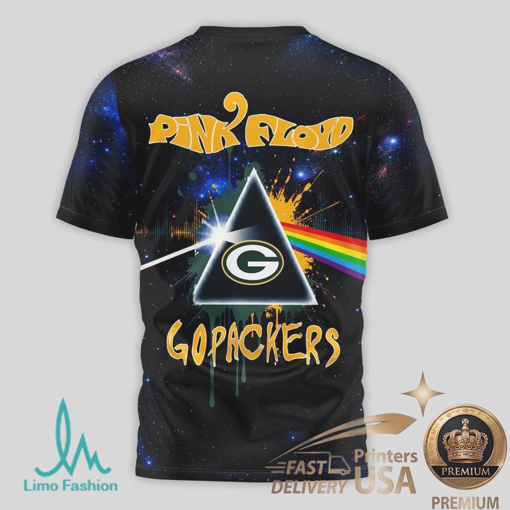 Green Bay Packers Pink Floyd Dark Side Galaxy Fan T Shirt - Limotees LLC