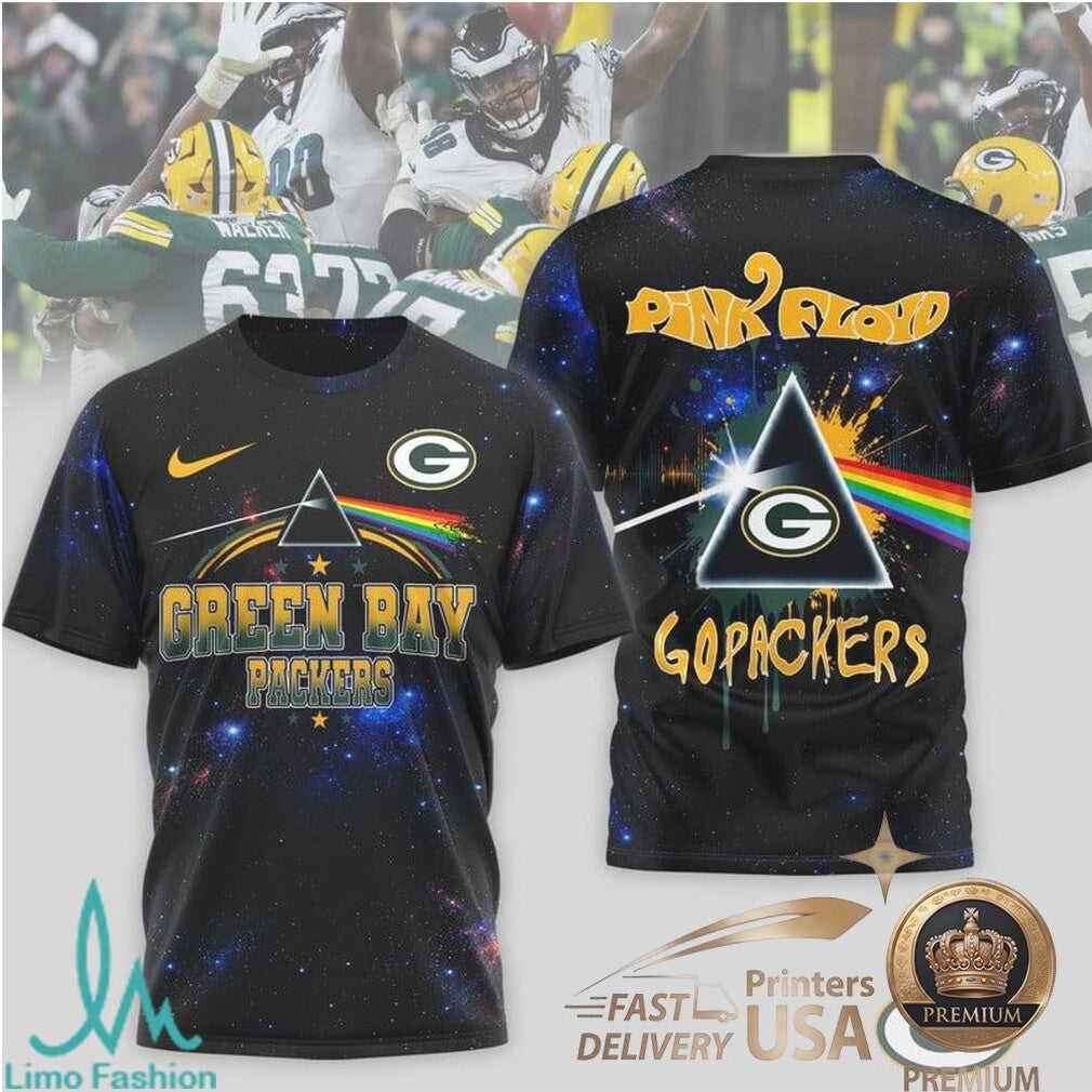 Green Bay Packers Pink Floyd Dark Side Galaxy Fan T Shirt - Limotees LLC
