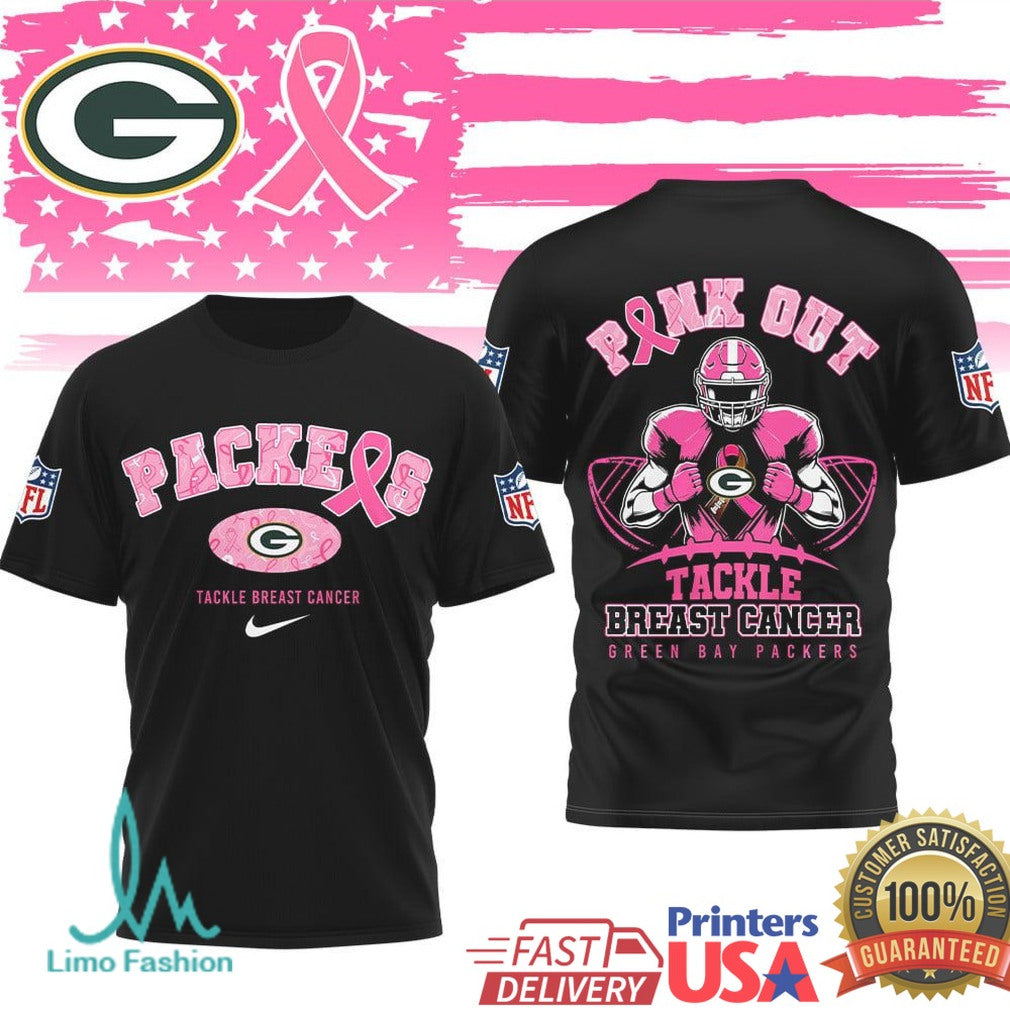 Green Bay Packers & San Francisco 49ers Tackle Breast Cancer Pink Out Football T Shirt