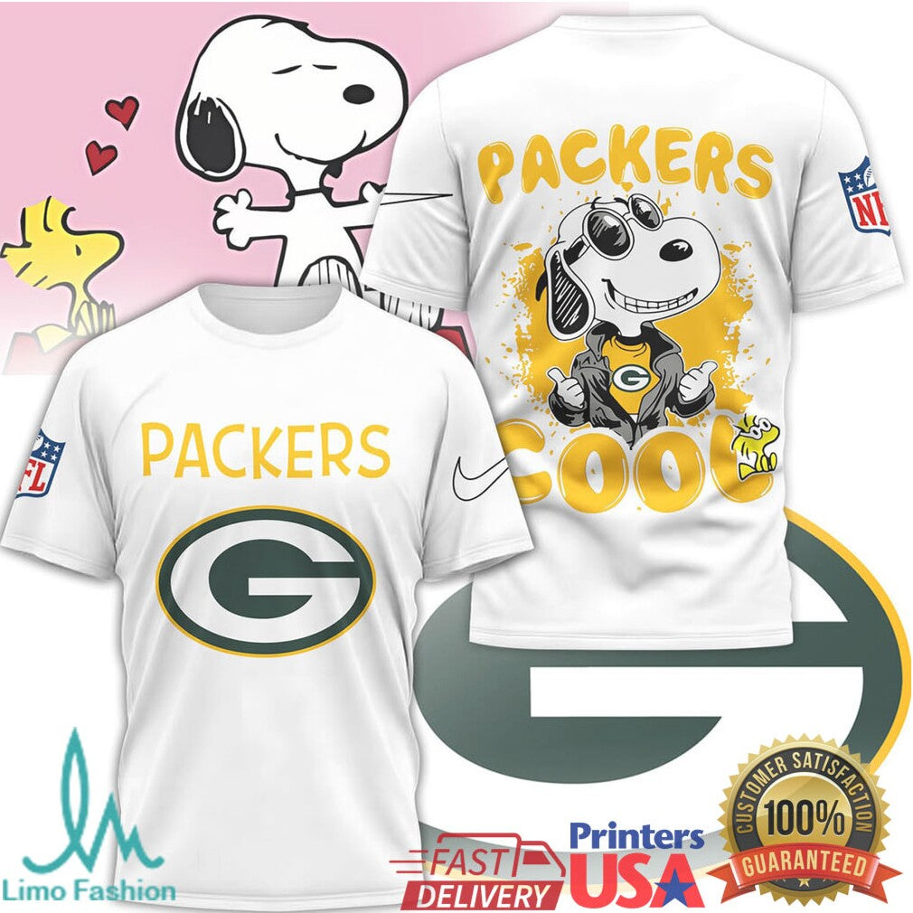 Green Bay Packers Snoopy “Packers Cool” NFL Graphic T Shirt - Limotees LLC