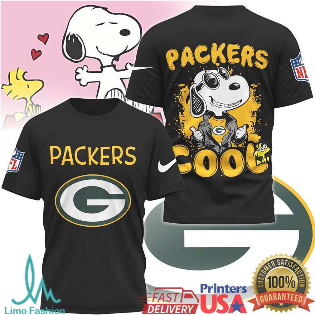 Green Bay Packers Snoopy “Packers Cool” NFL Graphic T Shirt - Limotees LLC