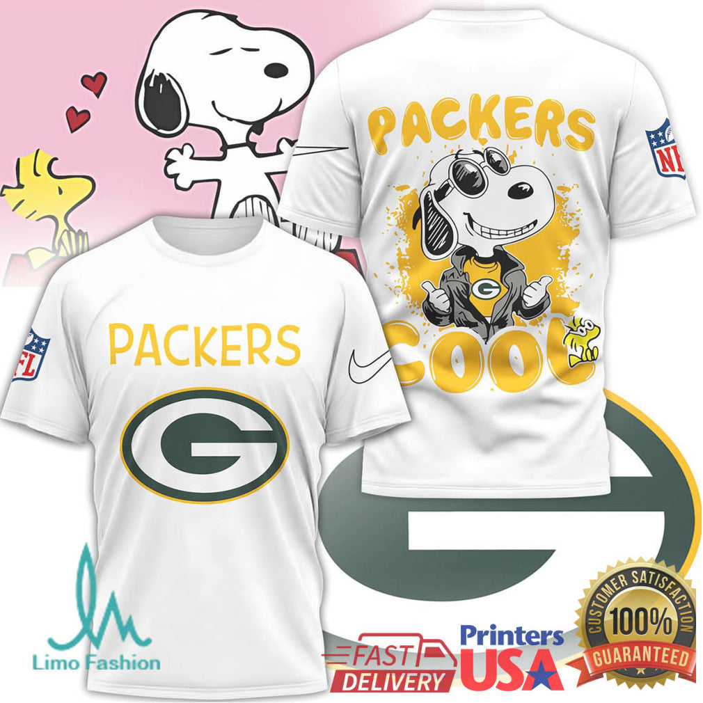 Green Bay Packers Snoopy “Packers Cool” NFL Graphic T Shirt - Limotees LLC