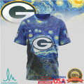 Green Bay Packers Starry Night Van Gogh Nfl Tshirt