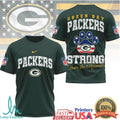 Green Bay Packers Strong Save the Animals Paw Print NFL T Shirt - Limotees LLC