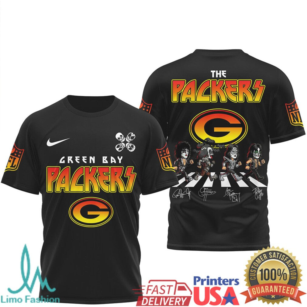 Green Bay Packers Vintage Rock Band T Shirt Retro NFL Design T Shirt - Limotees LLC