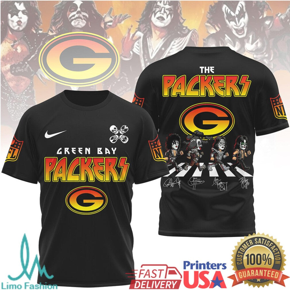 Green Bay Packers Vintage Rock Band T Shirt Retro NFL Design T Shirt - Limotees LLC