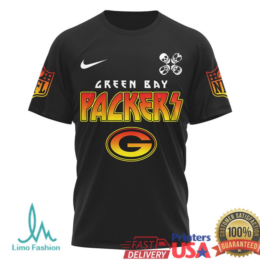 Green Bay Packers Vintage Rock Band T Shirt Retro NFL Design T Shirt - Limotees LLC