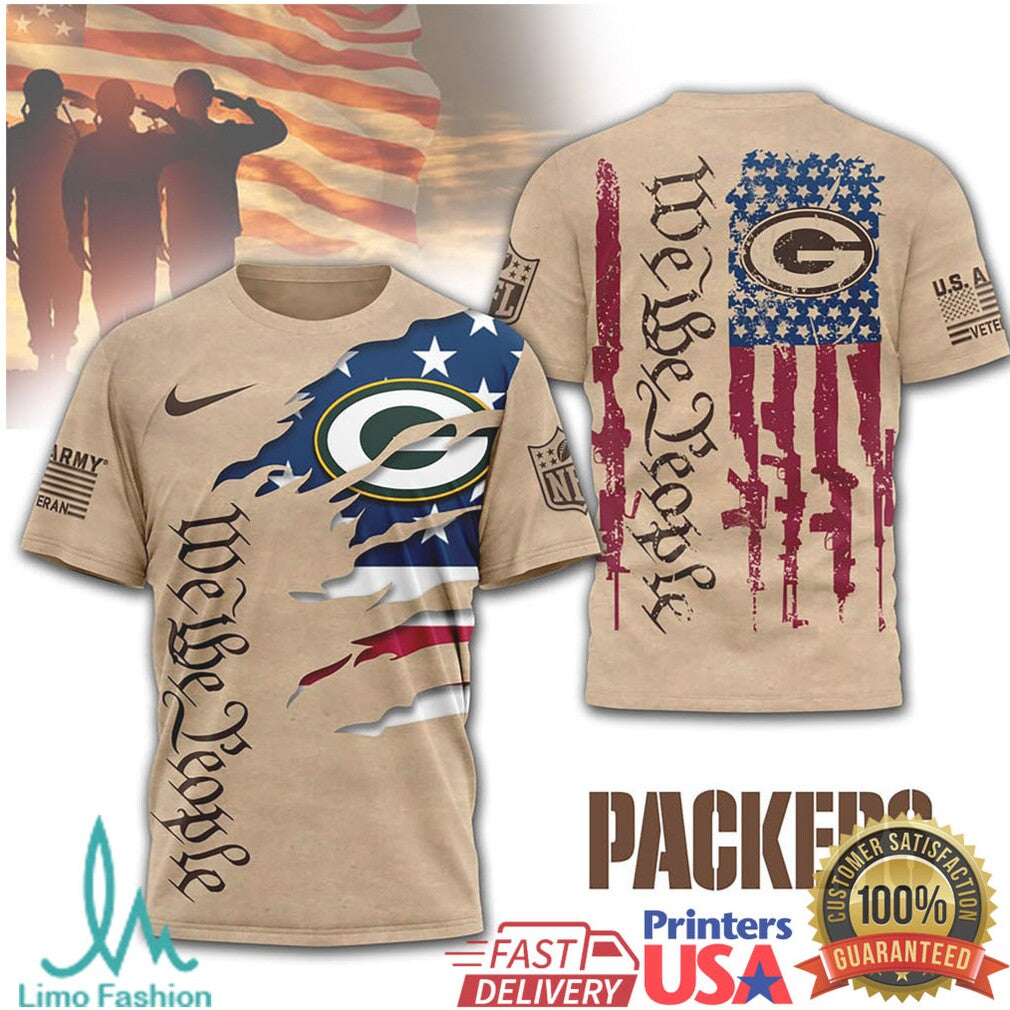 Green Bay Packers We The People Military Patriot Graphic Shirt - Limotees LLC