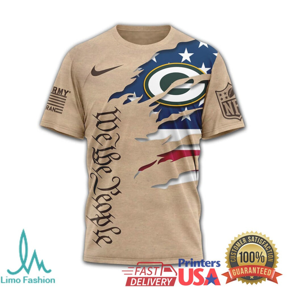 Green Bay Packers We The People Military Patriot Graphic Shirt - Limotees LLC