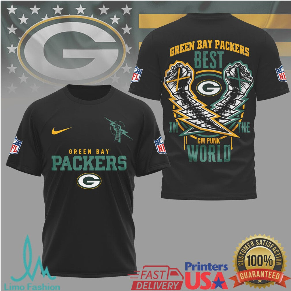 Green Bay Packers x CM Punk Best In The World Sports Apparel T Shirt