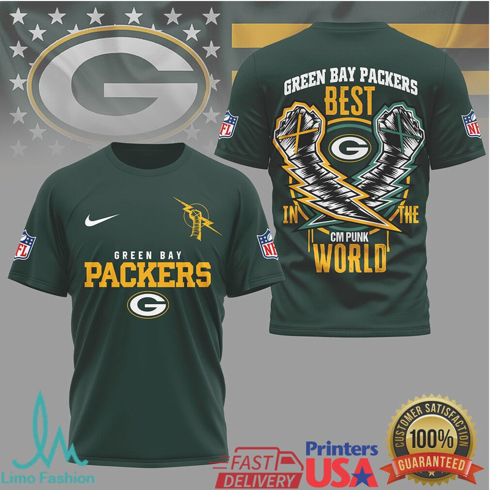 Green Bay Packers x CM Punk Best In The World Sports Apparel T Shirt