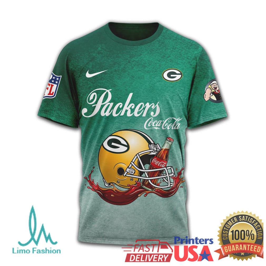 Green Bay Packers x Coca Cola Popeye “Drink Strong Play Hard” T Shirt