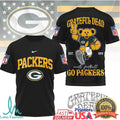 Green Bay Packers x Grateful Dead Dancing Bear NFL Football T Shirt - Limotees LLC