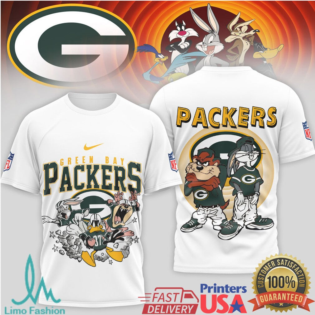 Green Bay Packers x Looney Tunes Character Squad Graphic T Shirt - Limotees LLC