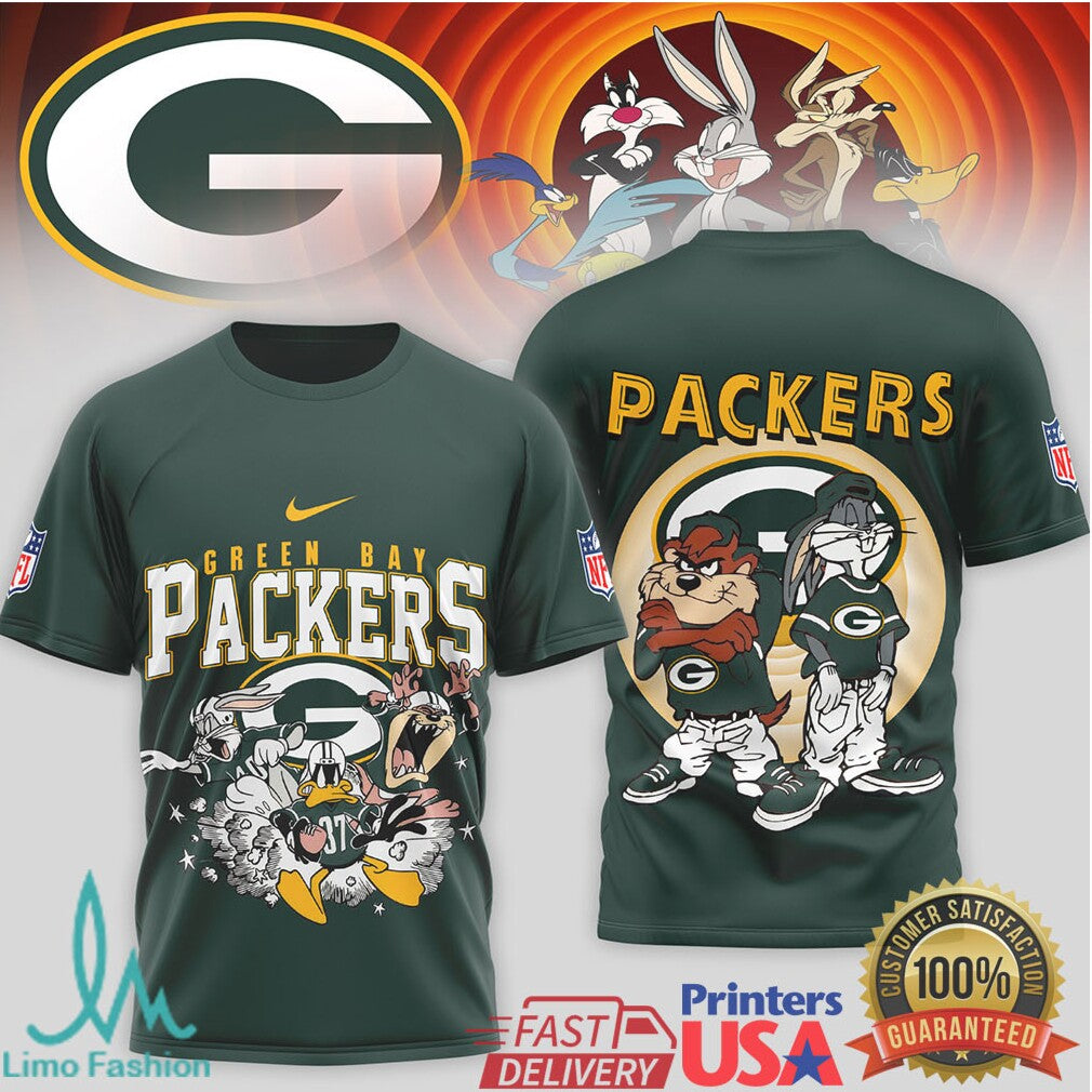 Green Bay Packers x Looney Tunes Character Squad Graphic T Shirt - Limotees LLC