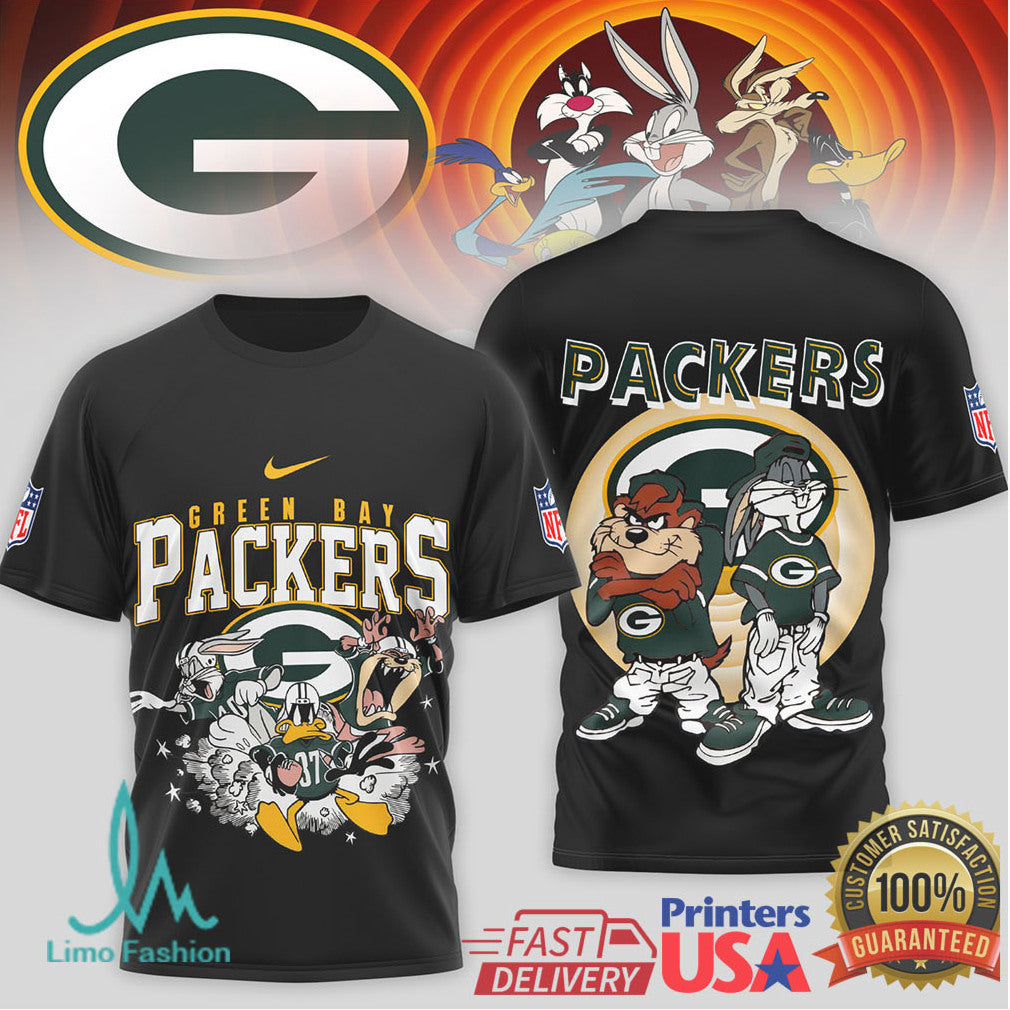 Green Bay Packers x Looney Tunes Character Squad Graphic T Shirt - Limotees LLC