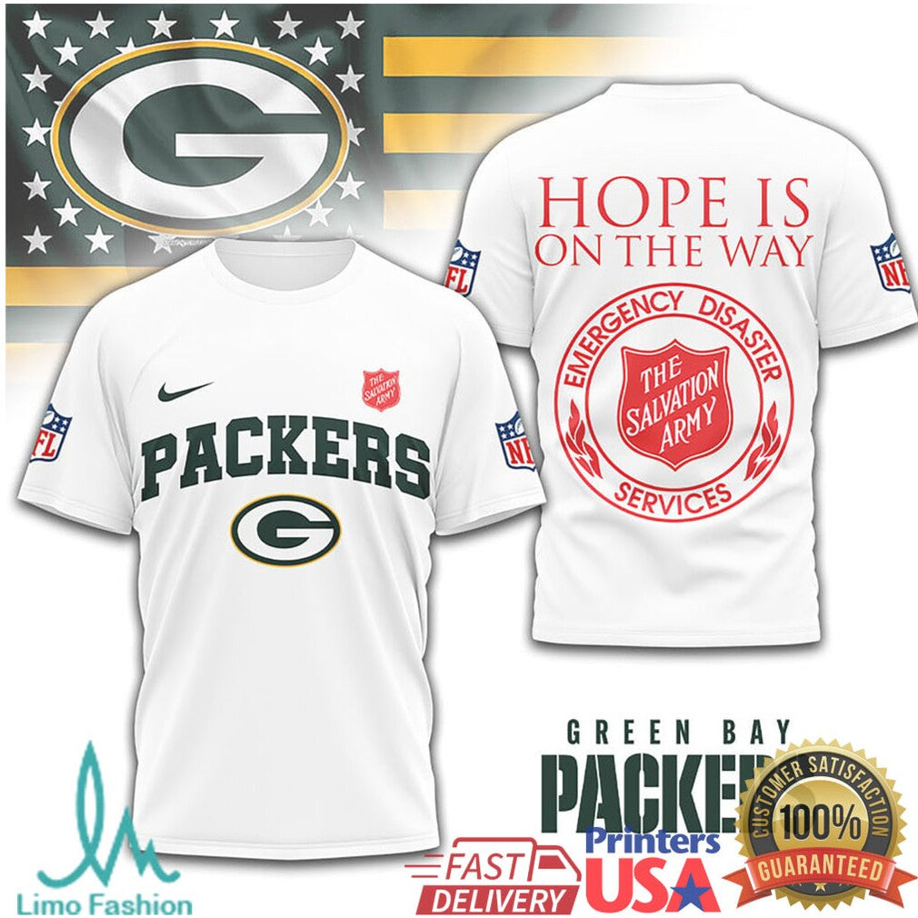 Green Bay Packers x Salvation Army “Hope Is On The Way” Relief T Shirt - Limotees LLC