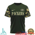 Green Bay PackersOfficial NFL Camouflage Thank You For Service 3D Shirt - Limotees LLC