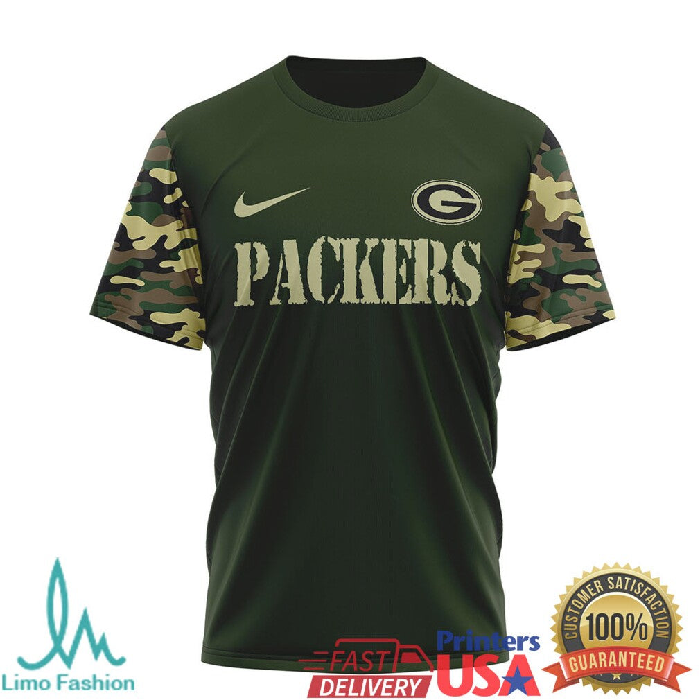 Green Bay PackersOfficial NFL Camouflage Thank You For Service 3D Shirt - Limotees LLC