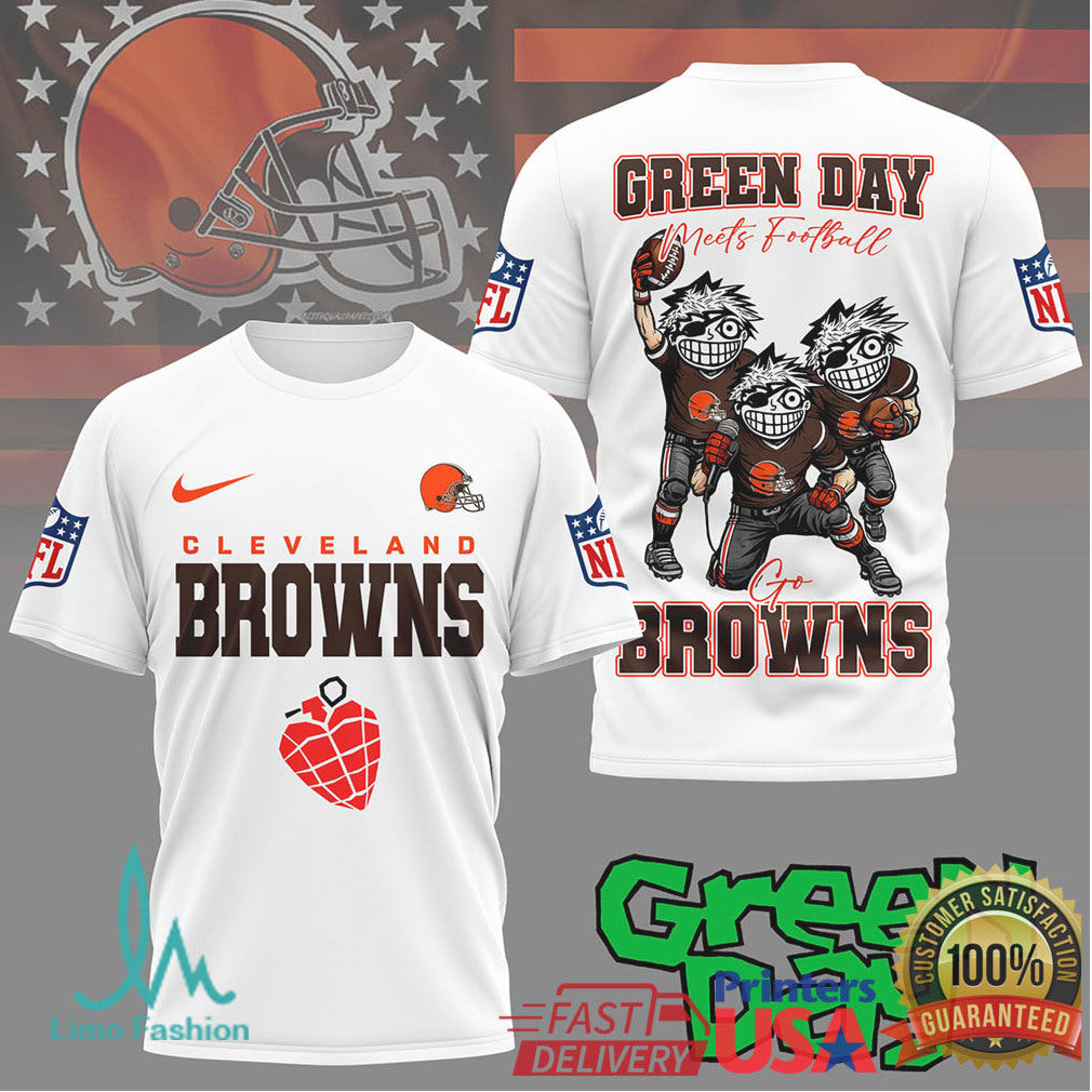 Green Day Browns Football Mashup Tshirt - Limotees LLC
